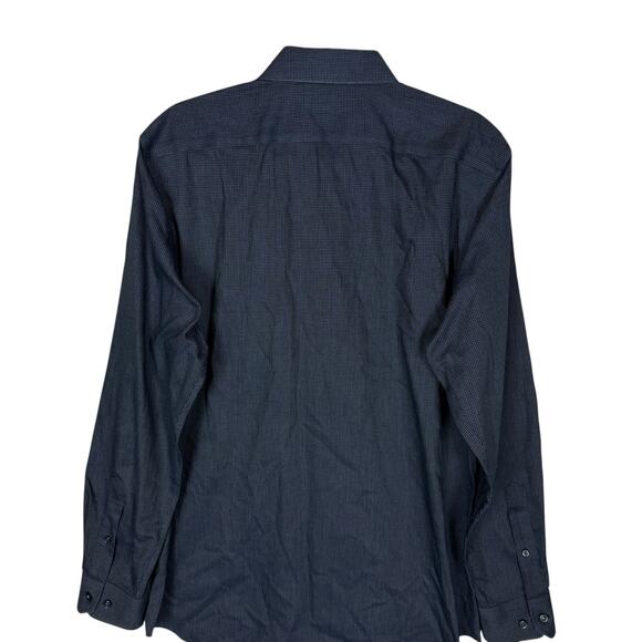 Banana Republic Shirt Men L Blue Small Dot Grant Fit Long Sleeve Button-Up - Picture 2 of 11